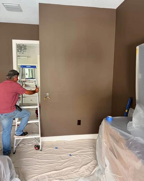 Prepping the master bedroom walls for remodel