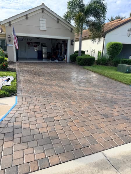Paver Driveway Pressure Washing