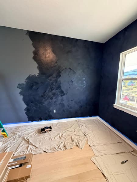 Navy Textured Accent Wall