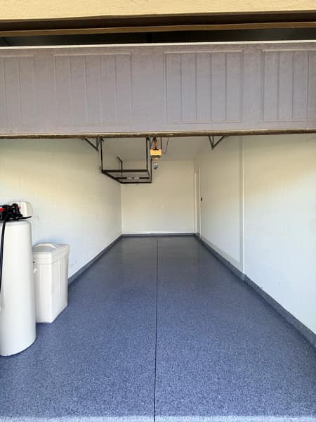 Blue Speckled Epoxy Floor
