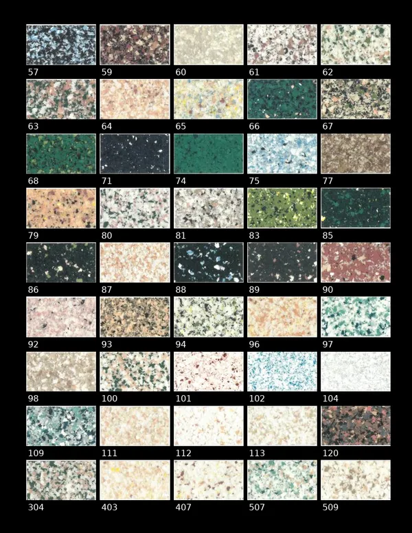 Marbelite DécorChips color swatches, page 2